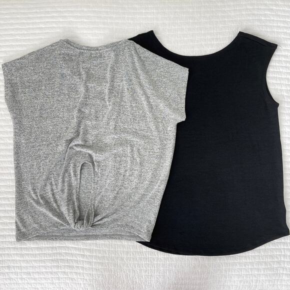 New Bundle of 2 Gap Women's Knit Short Sleeve Tops in Black and Gray Size M - Picture 1 of 9